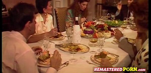  Vintage couple has a very nice exciting dinner together